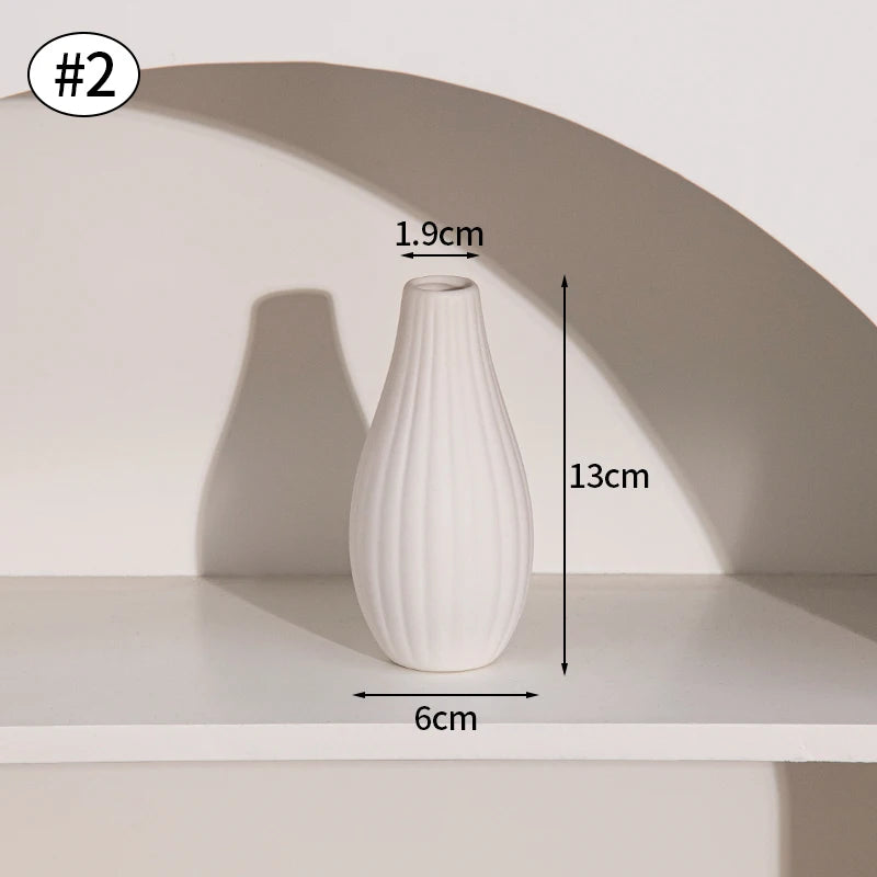 Retro Ceramic Bud Vase — Dried Floral Display | 10 Colorways