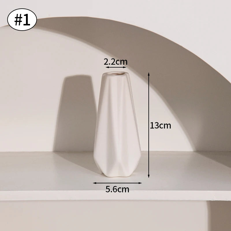 Retro Ceramic Bud Vase — Dried Floral Display | 10 Colorways