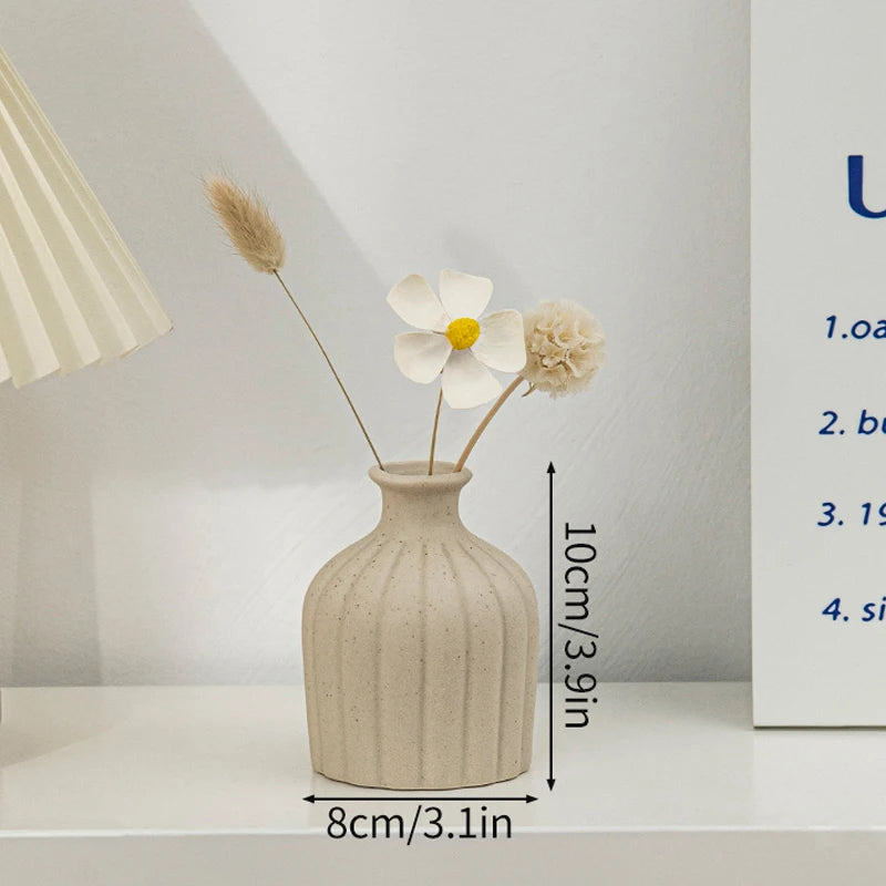 Retro Ceramic Bud Vase — Dried Floral Display | 10 Colorways