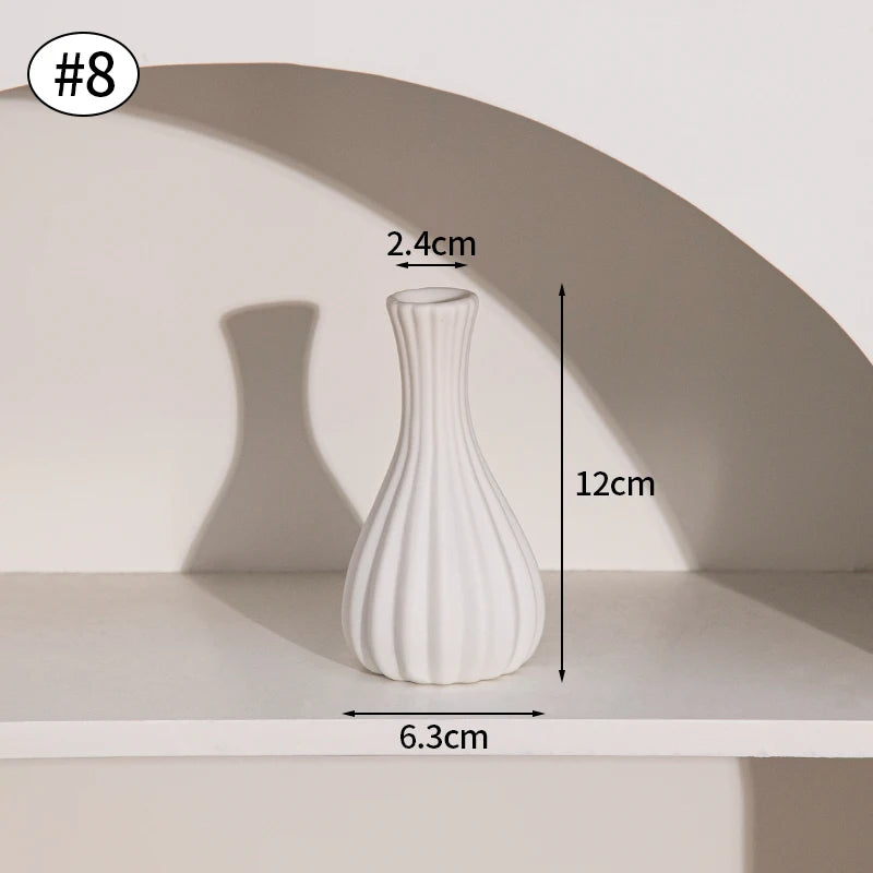 Retro Ceramic Bud Vase — Dried Floral Display | 10 Colorways