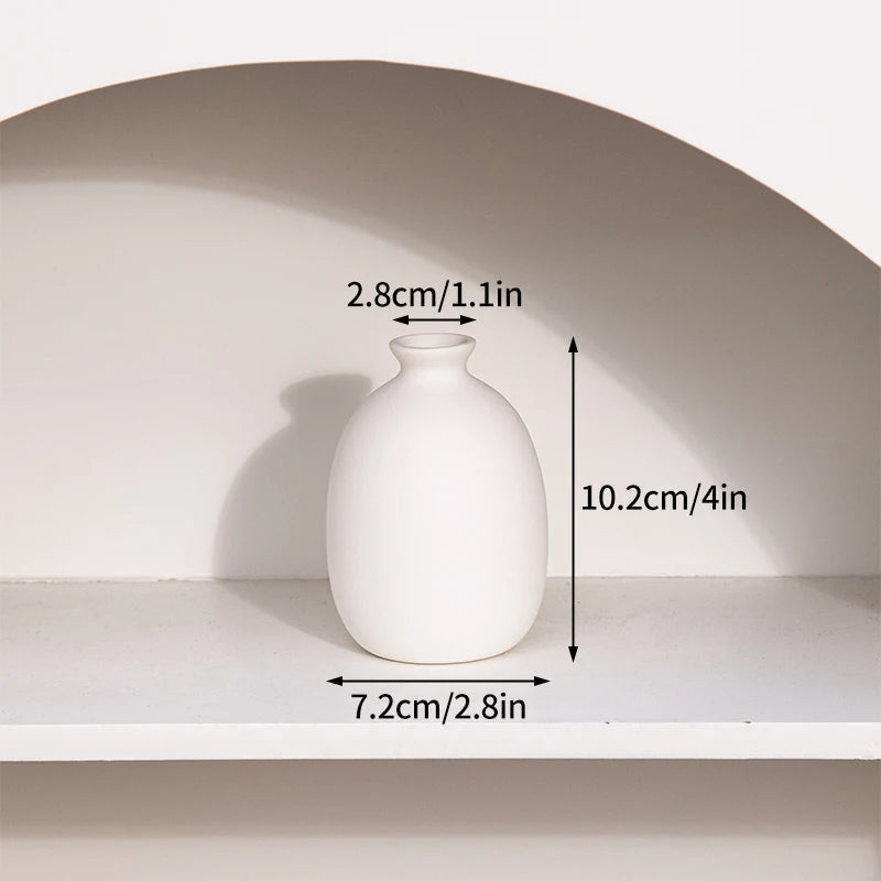 Retro Ceramic Bud Vase — Dried Floral Display | 10 Colorways