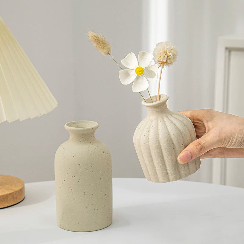 Retro Ceramic Bud Vase — Dried Floral Display | 10 Colorways