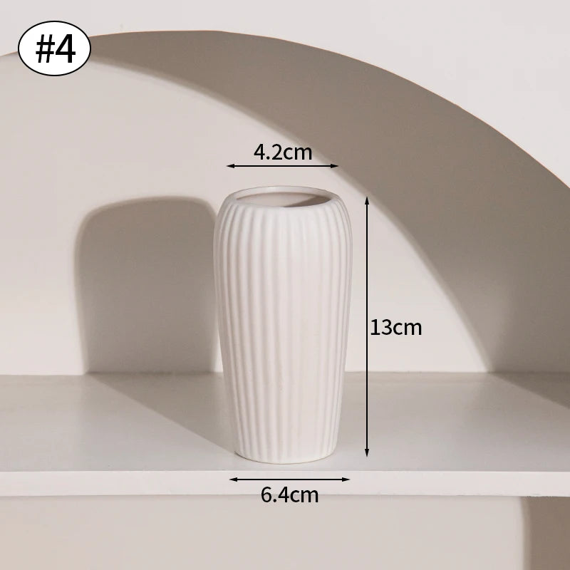 Retro Ceramic Bud Vase — Dried Floral Display | 10 Colorways