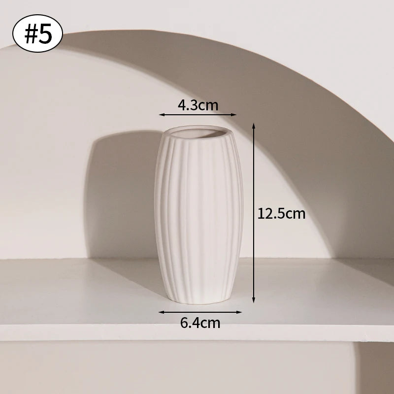 Retro Ceramic Bud Vase — Dried Floral Display | 10 Colorways