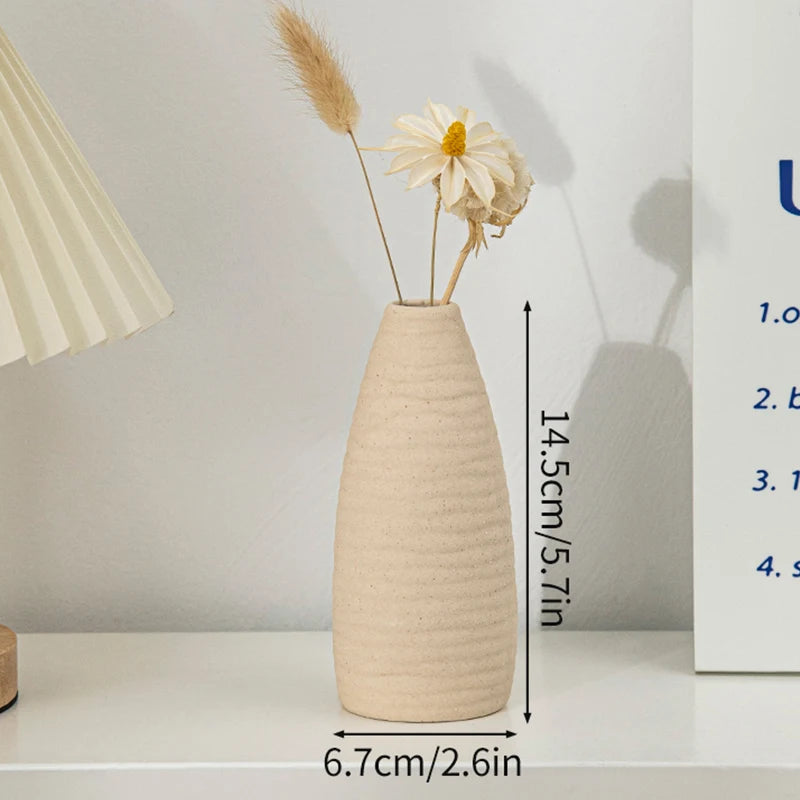Retro Ceramic Bud Vase — Dried Floral Display | 10 Colorways