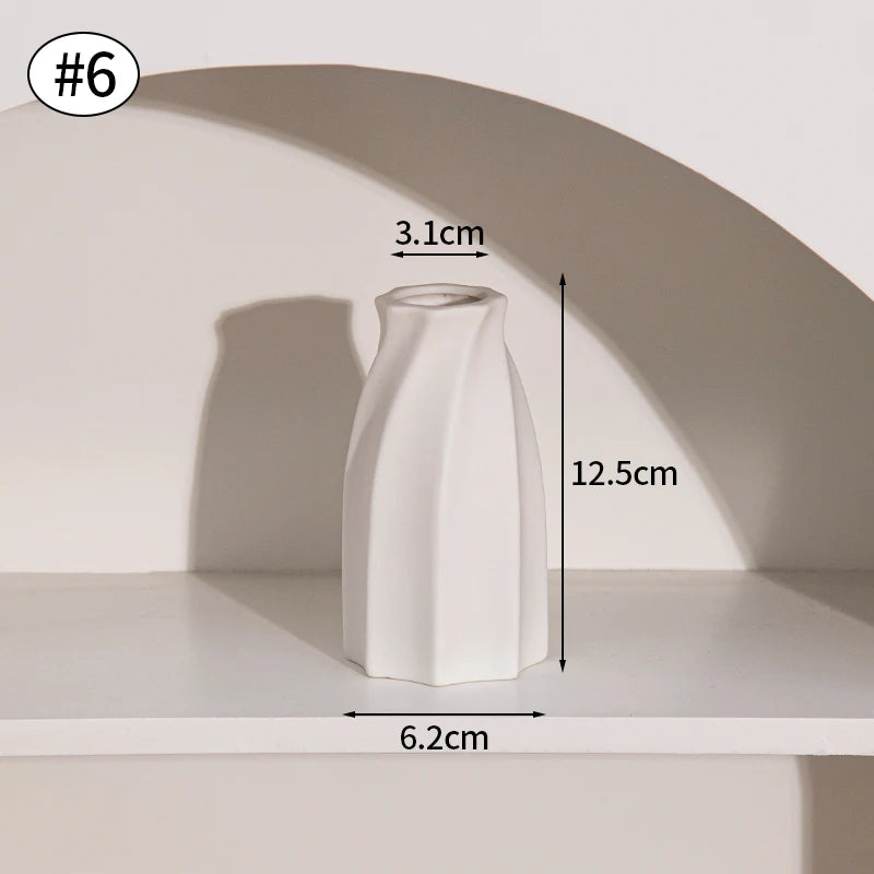 Retro Ceramic Bud Vase — Dried Floral Display | 10 Colorways