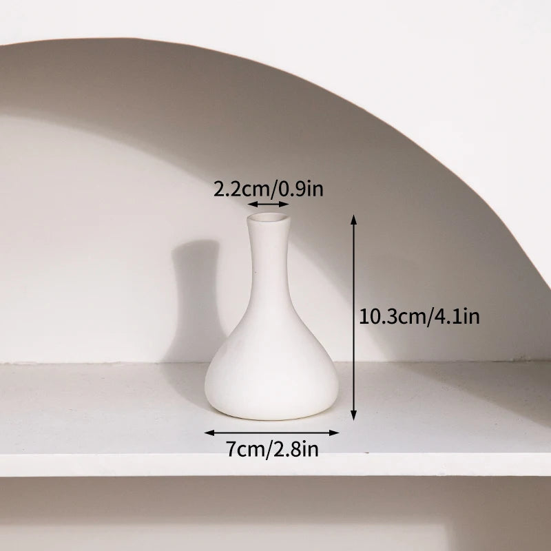 Retro Ceramic Bud Vase — Dried Floral Display | 10 Colorways