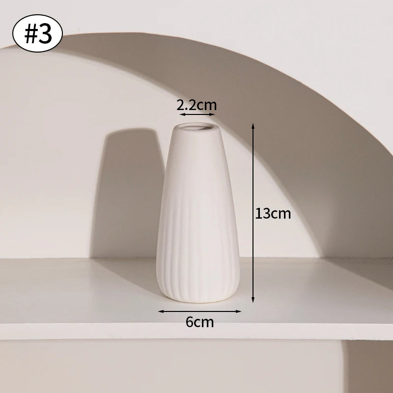 Retro Ceramic Bud Vase — Dried Floral Display | 10 Colorways
