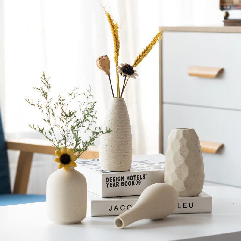 Retro Ceramic Bud Vase — Dried Floral Display | 10 Colorways