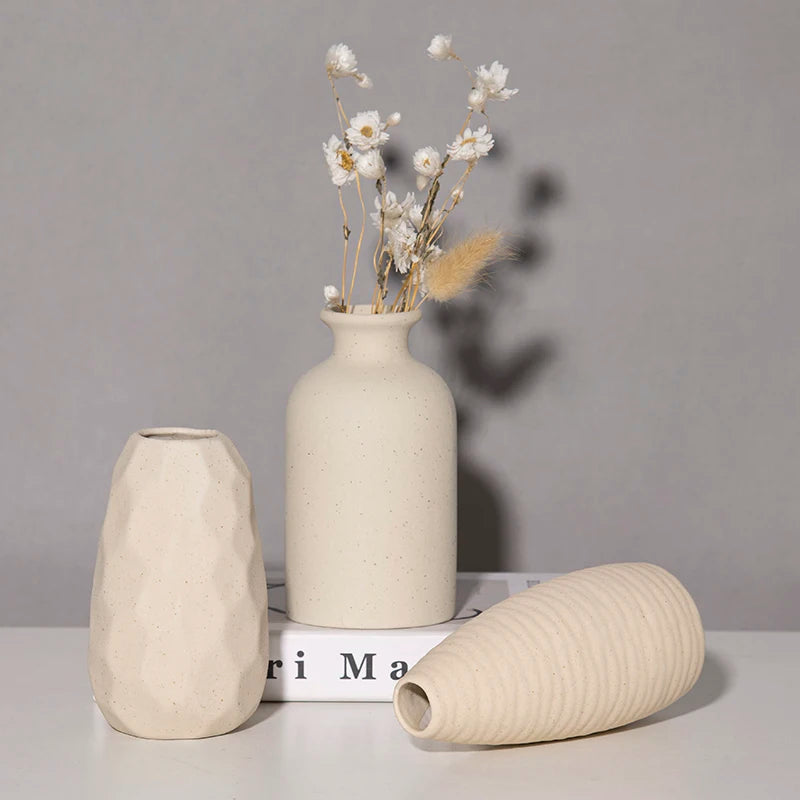 Retro Ceramic Bud Vase — Dried Floral Display | 10 Colorways