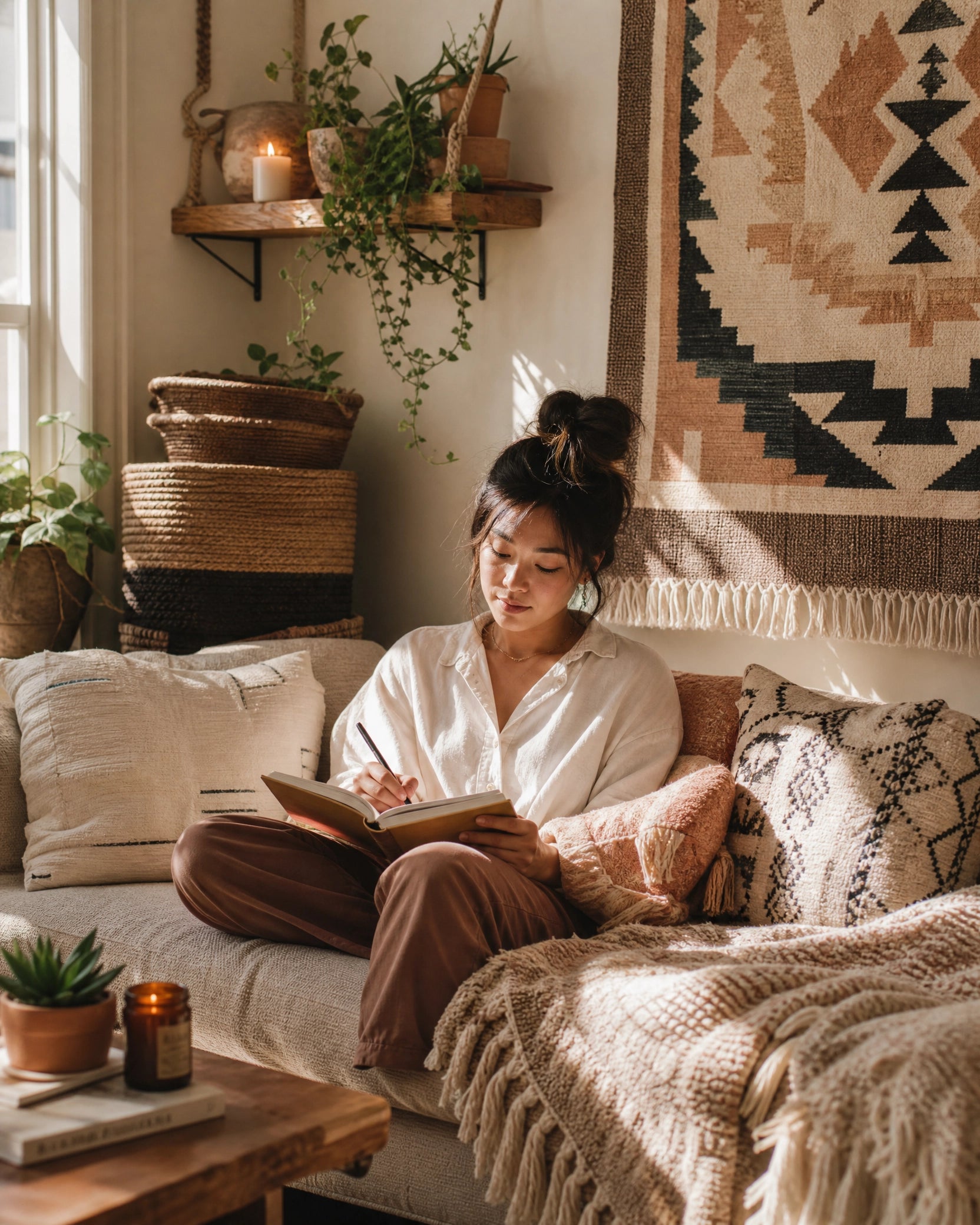 Abstract Geometric Boho Tapestry