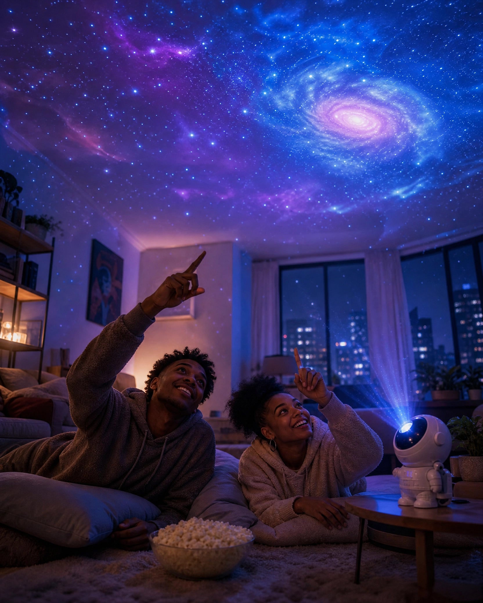 Astronaut Galaxy Star Projector — 8 Nebula Effects, Bluetooth Speaker