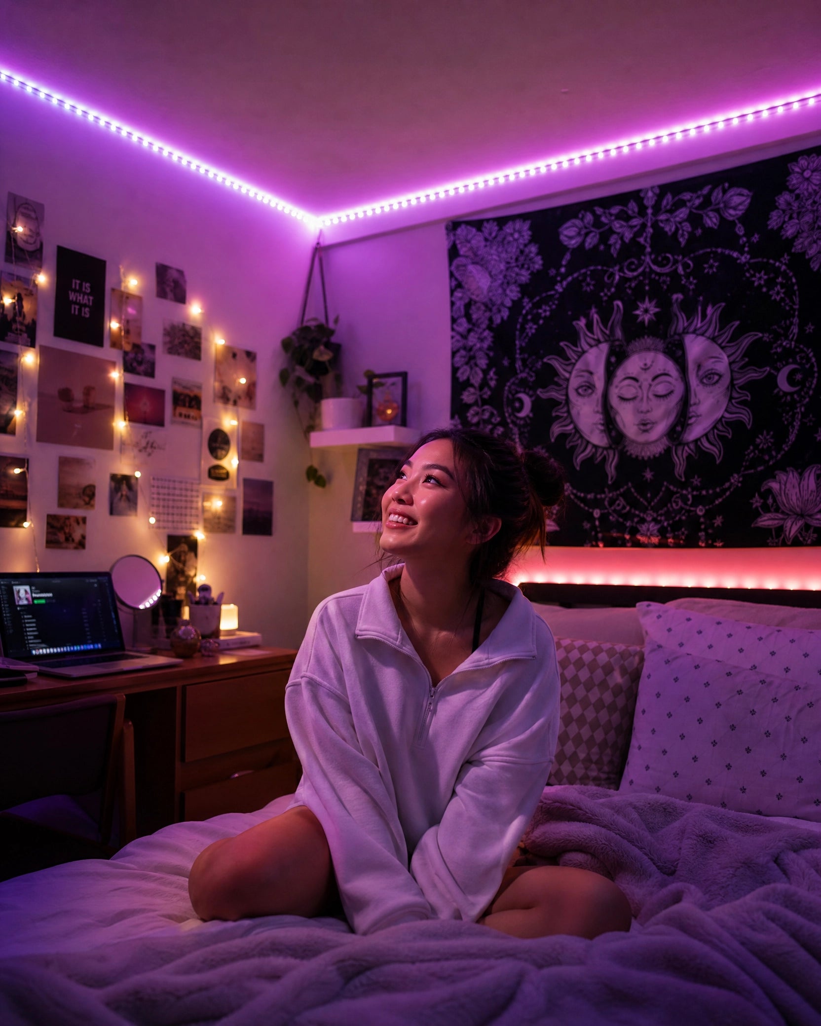 Smart RGB LED Strip Lights — 16.4ft, App Control, Music Sync