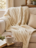 Soft Knit Cable Throw Blanket