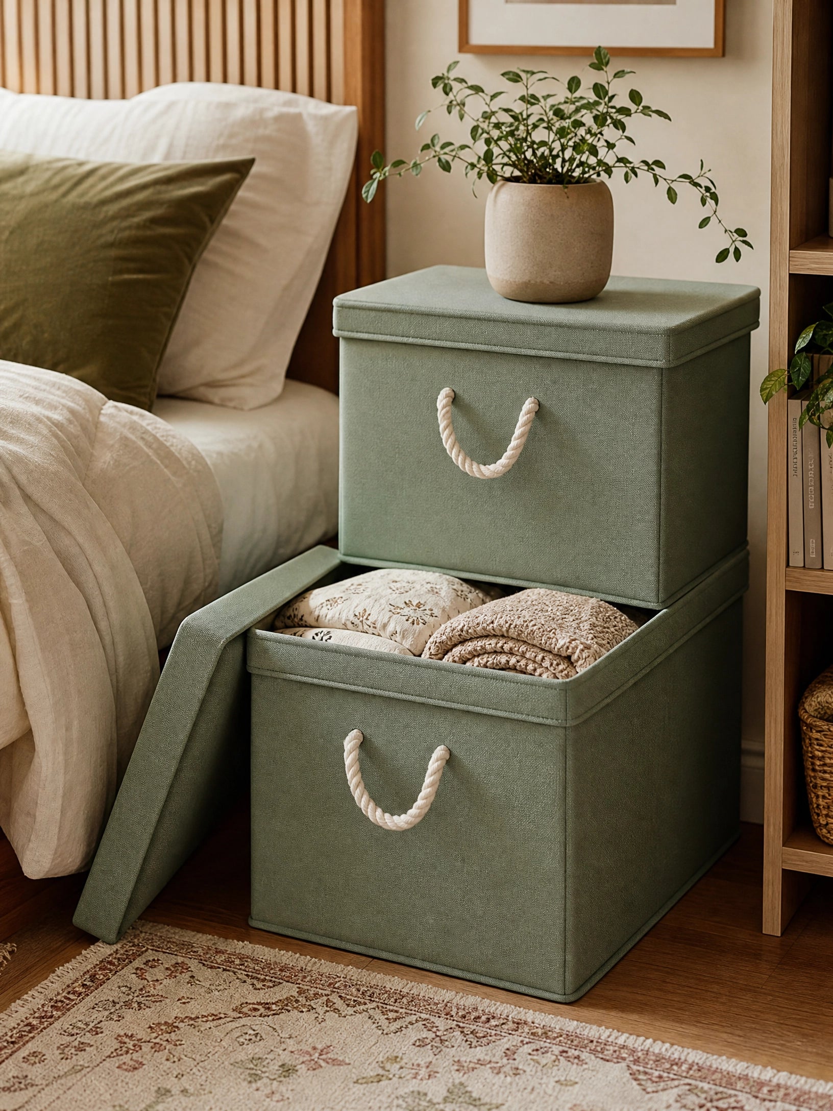 Aesthetic Collapsible Fabric Storage Bin Set