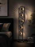 Sculptural Rotating LED Floor Lamp — Dynamic Shadow Effect, 63"